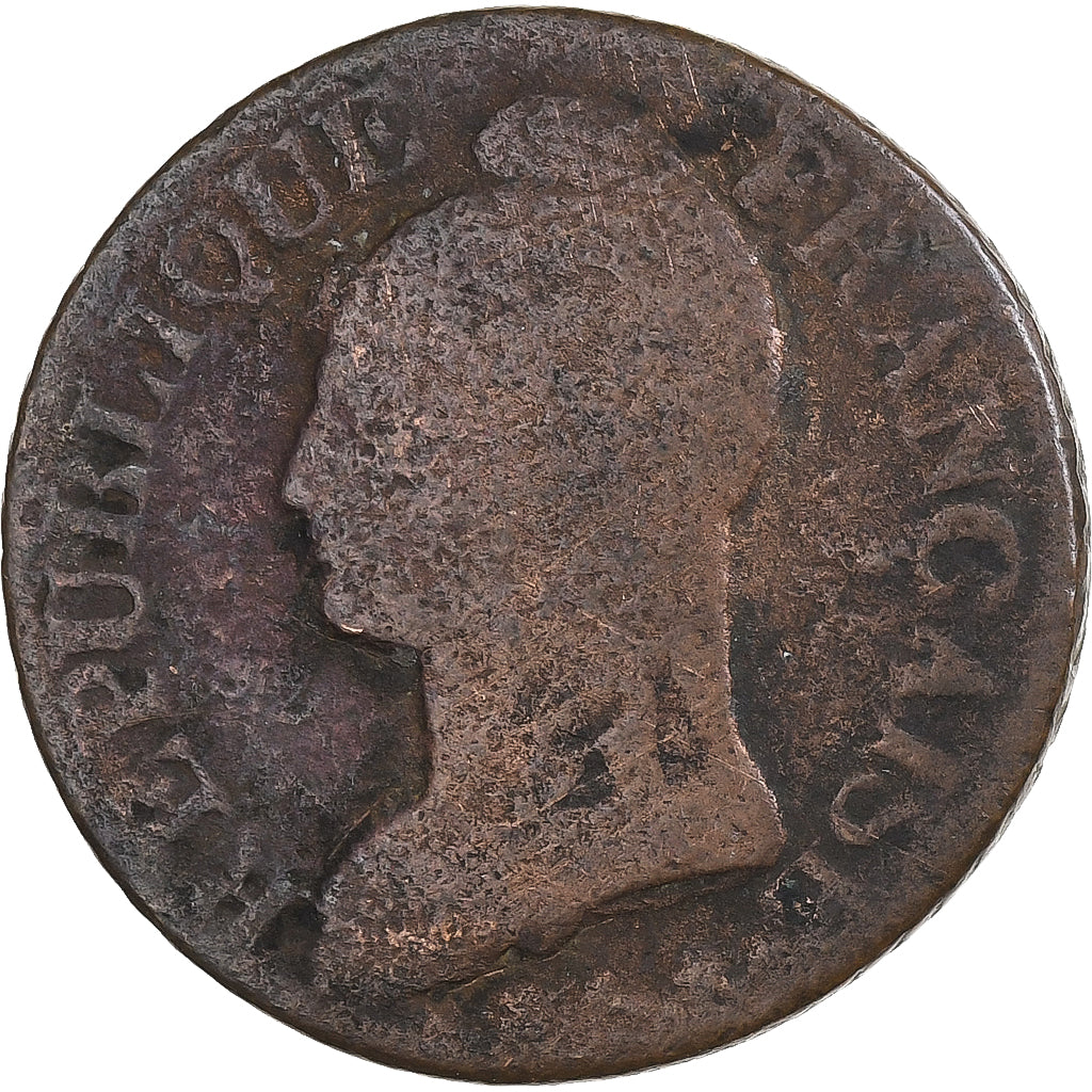 Frankrijk, 5 Centimes, Dupré, AN 8, Strasbourg, Koper, ZG+