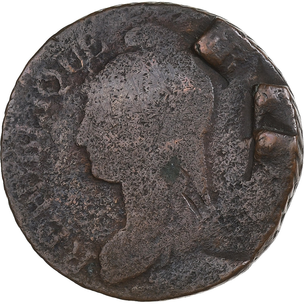 France, 5 Centimes, Dupré, AN 8/5, Strasbourg, Cuivre, B+