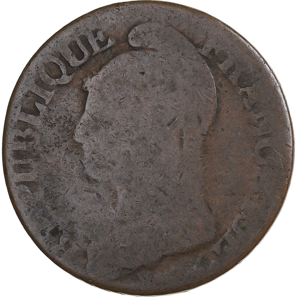 França, 5 Centimes, Dupré, Bordeaux, Cobre, F(12-15)