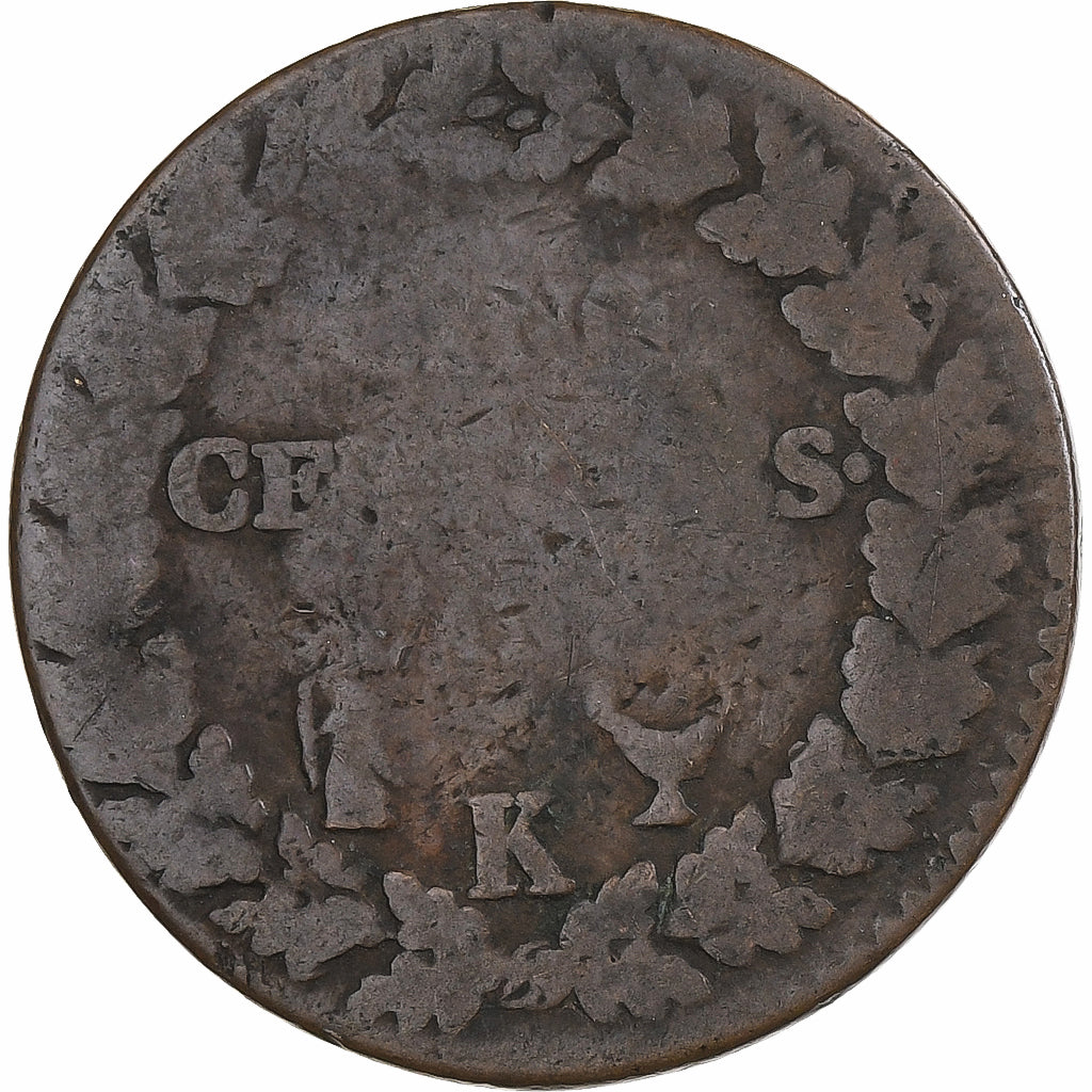 França, 5 Centimes, Dupré, Bordeaux, Cobre, F(12-15)