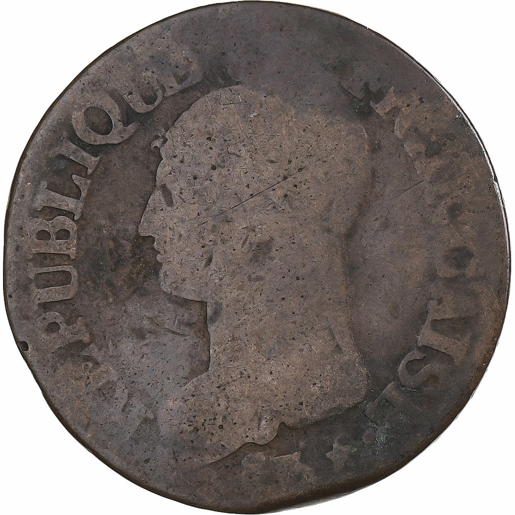 France, 5 Centimes, Dupré, Paris, Copper, F(12-15)