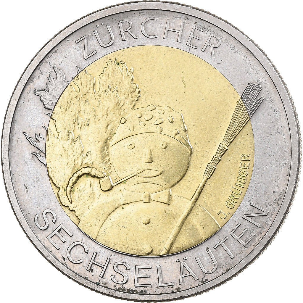 Switzerland, 5 Francs, Zürcher Sechseläuten, 2001, Bern, Bi-Metallic