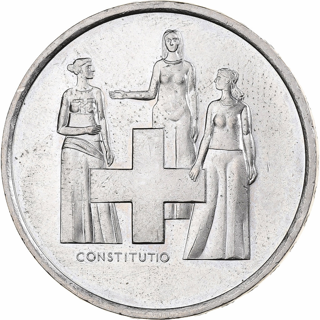 Suiza, 5 Francs, Révision de la Constitution, 1974, Bern, Cupronickel, EBC
