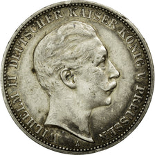 Coin, German States, PRUSSIA, Wilhelm II, 3 Mark, 1909, Berlin, EF(40-45)