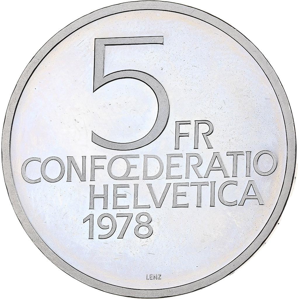 Svizzera, 5 Francs, Henry Dunant, 1978, Bern, FS, Cupronickel, SPL