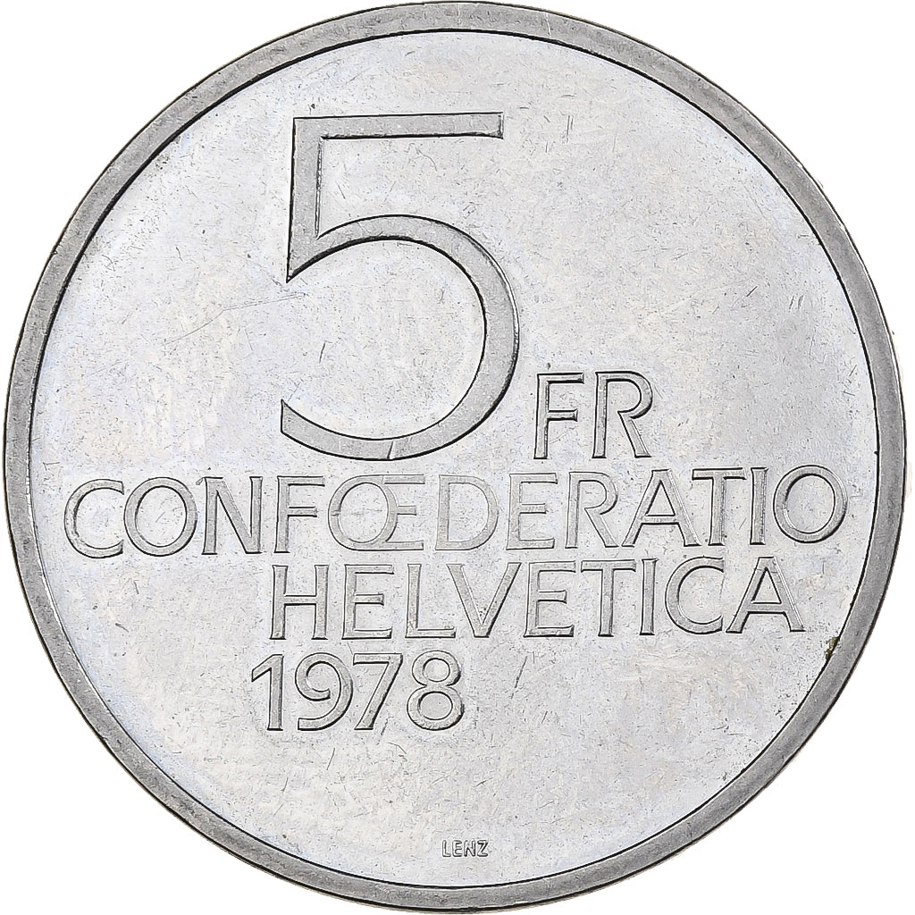 Suiza, 5 Francs, Henry Dunant, 1978, Bern, Cupronickel, EBC