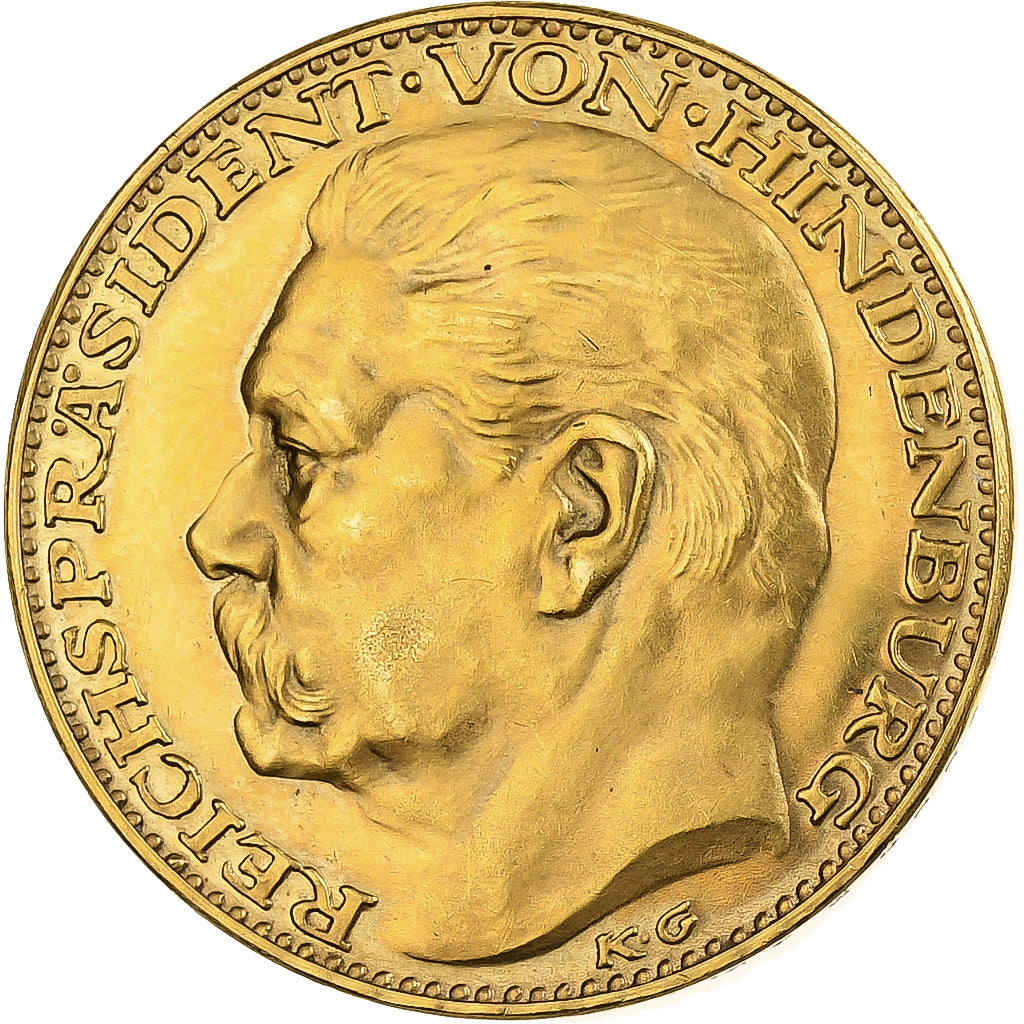 Weimar Republic, Medal, Paul von Hindenburg, 1928, Gold, Goetz, MS(63)