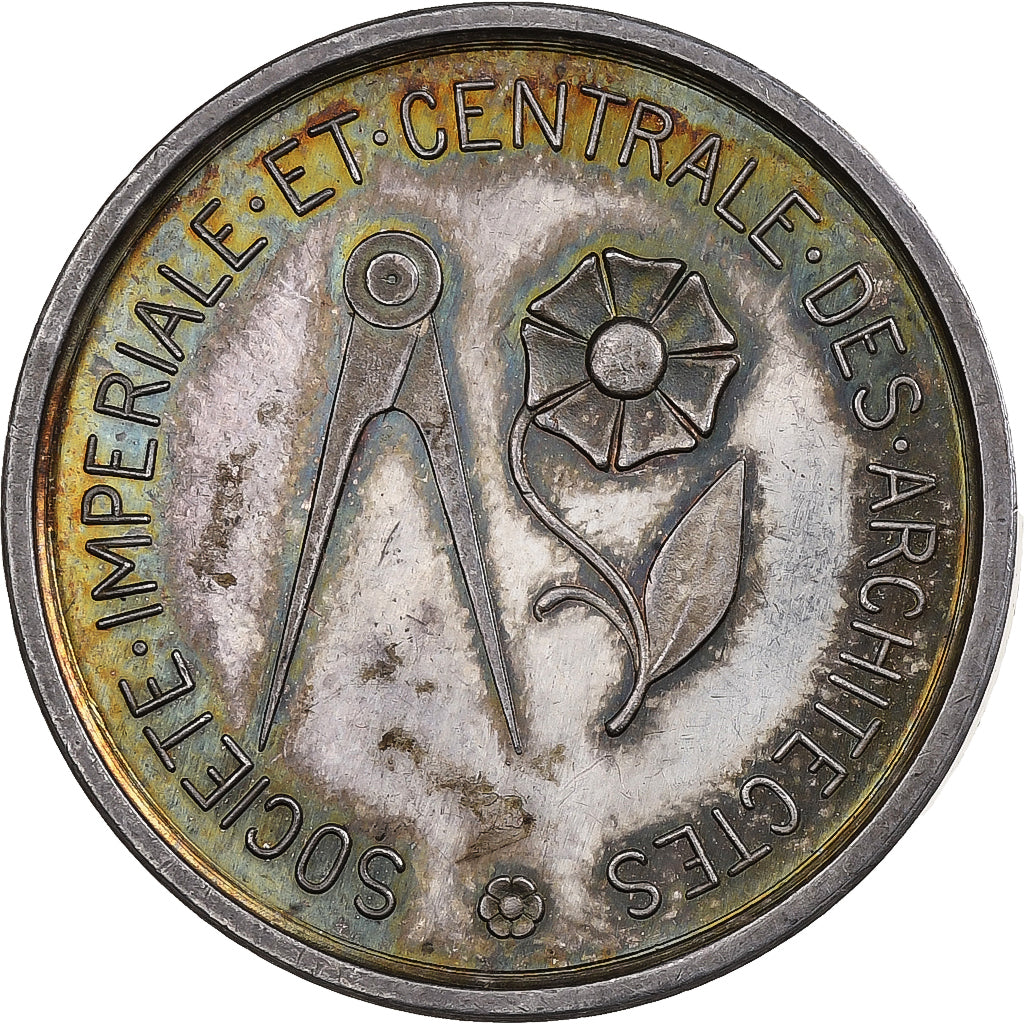 France, Medal, Société impériale et centrale des Architectes, Silver, MS(60-62)