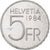 Suiza, 5 Francs, Auguste Piccard, 1984, Bern, Cobre - níquel, EBC