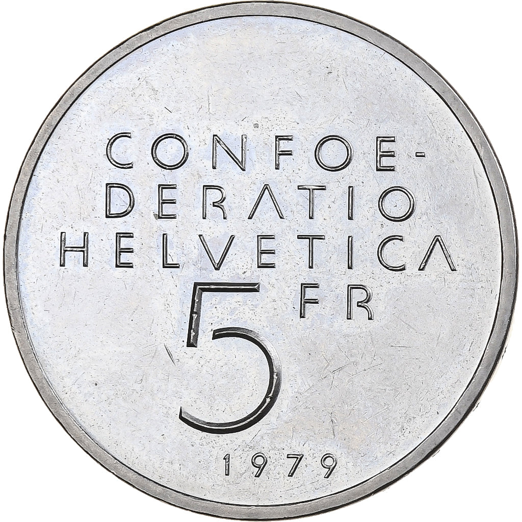 Suisse, 5 Francs, Einstein, 1979, Bern, Cupro-nickel, SUP