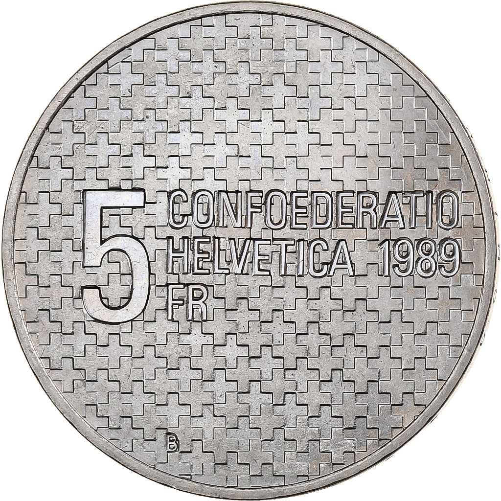 Schweiz, 5 Francs, Général Guisan, 1989, Bern, Kupfer-Nickel, VZ