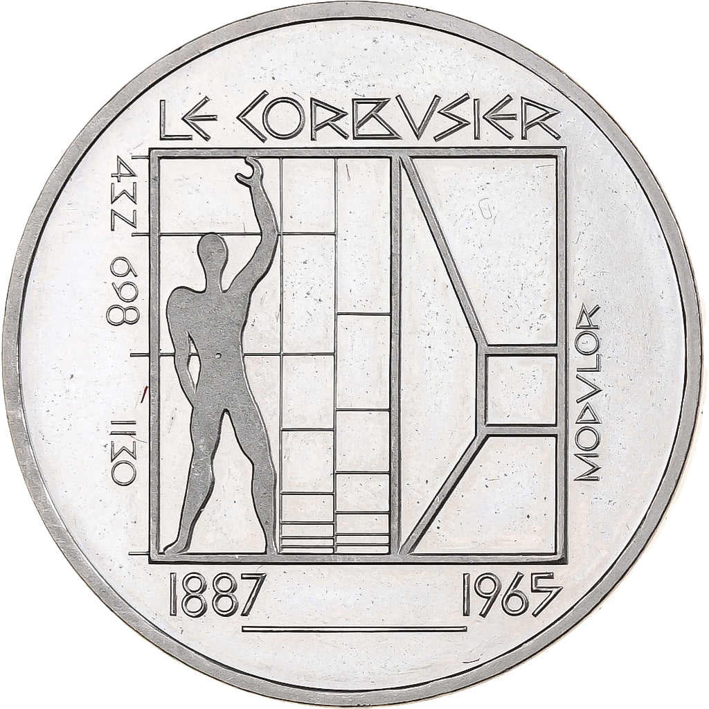 Svizzera, 5 Francs, Le Corbusier, 1987, Bern, Rame-nichel, SPL-