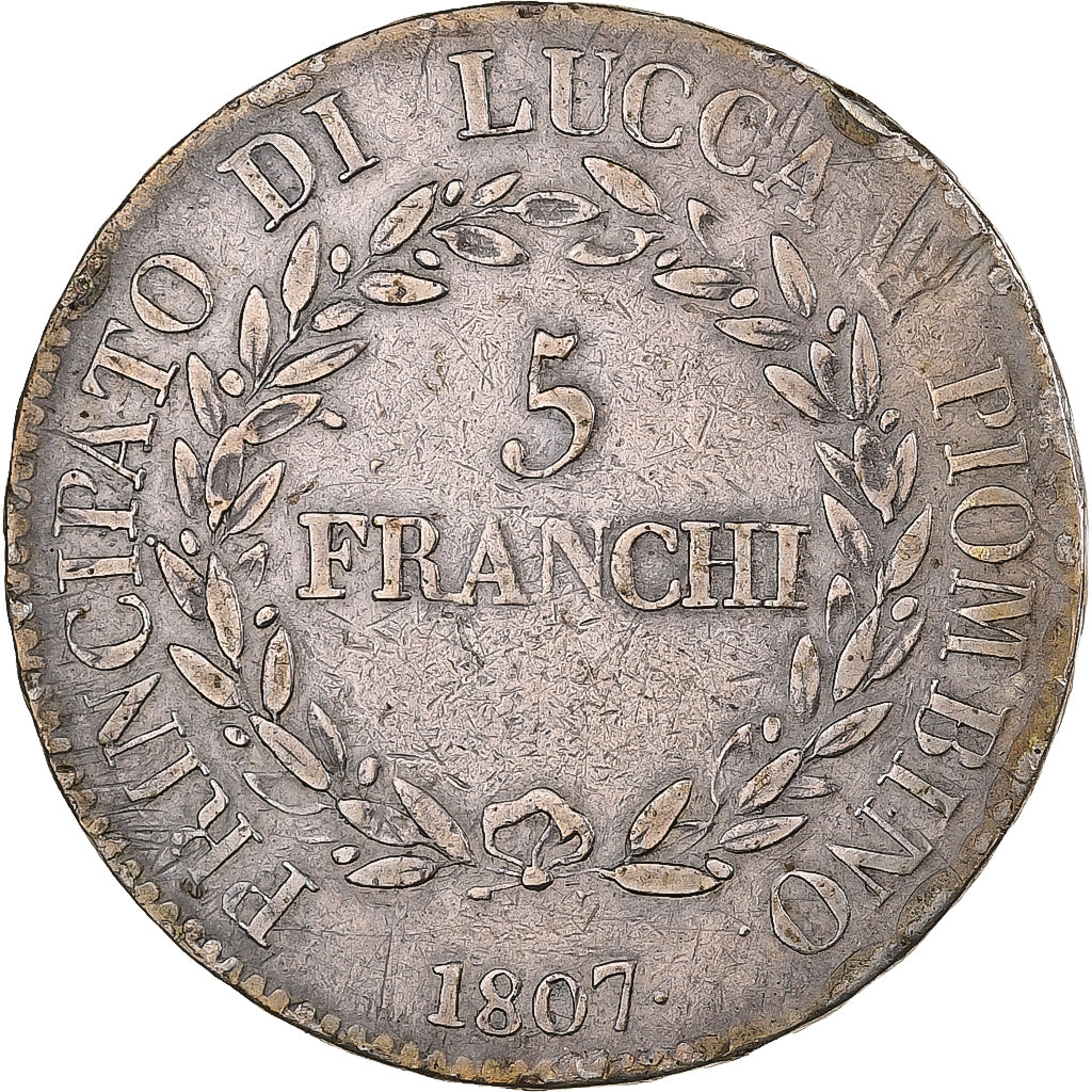 Principality of Lucca and Piombino, Felix and Elisa, 5 Franchi, 1807, Florence