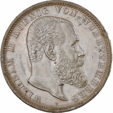 Kingdom of Württemberg, Wilhelm II, 5 Mark, 1908, Stuttgart, Silver, MS(60-62)