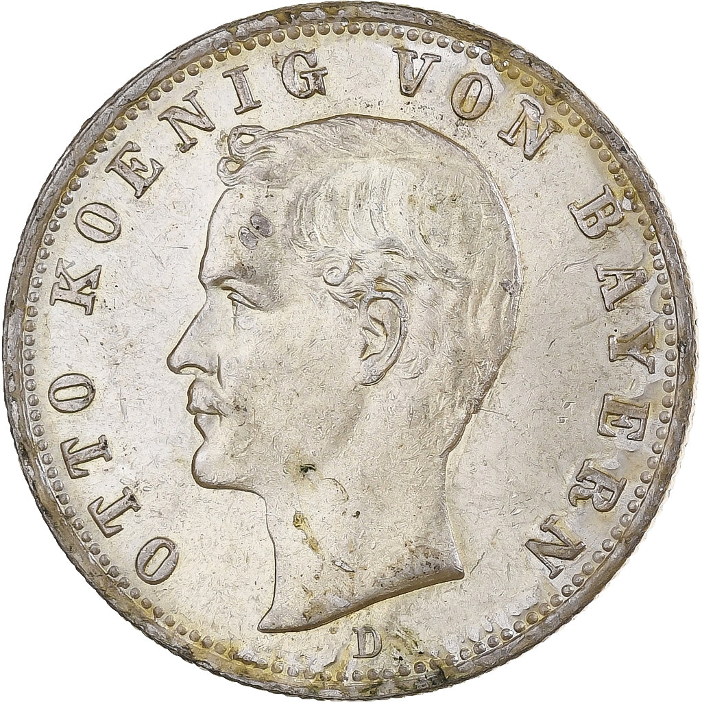 Kingdom of Bavaria, Otto, 2 Mark, 1908, Munich, Silver, EF(40-45)