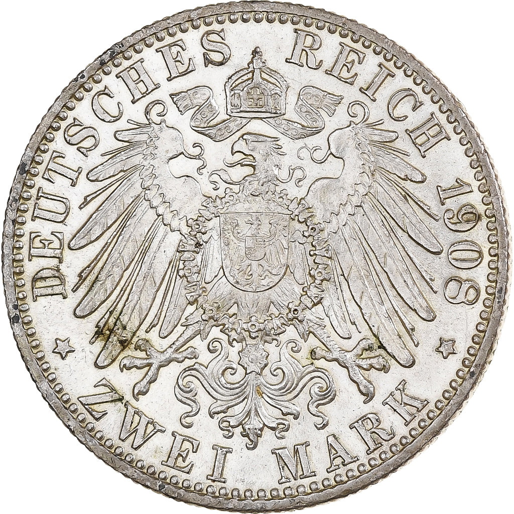 Kingdom of Bavaria, Otto, 2 Mark, 1908, Munich, Silver, EF(40-45)