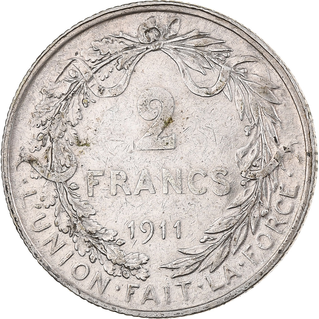 Belgique, Albert Ier, 2 Francs, 1911, Bruxelles, Argent, TB+