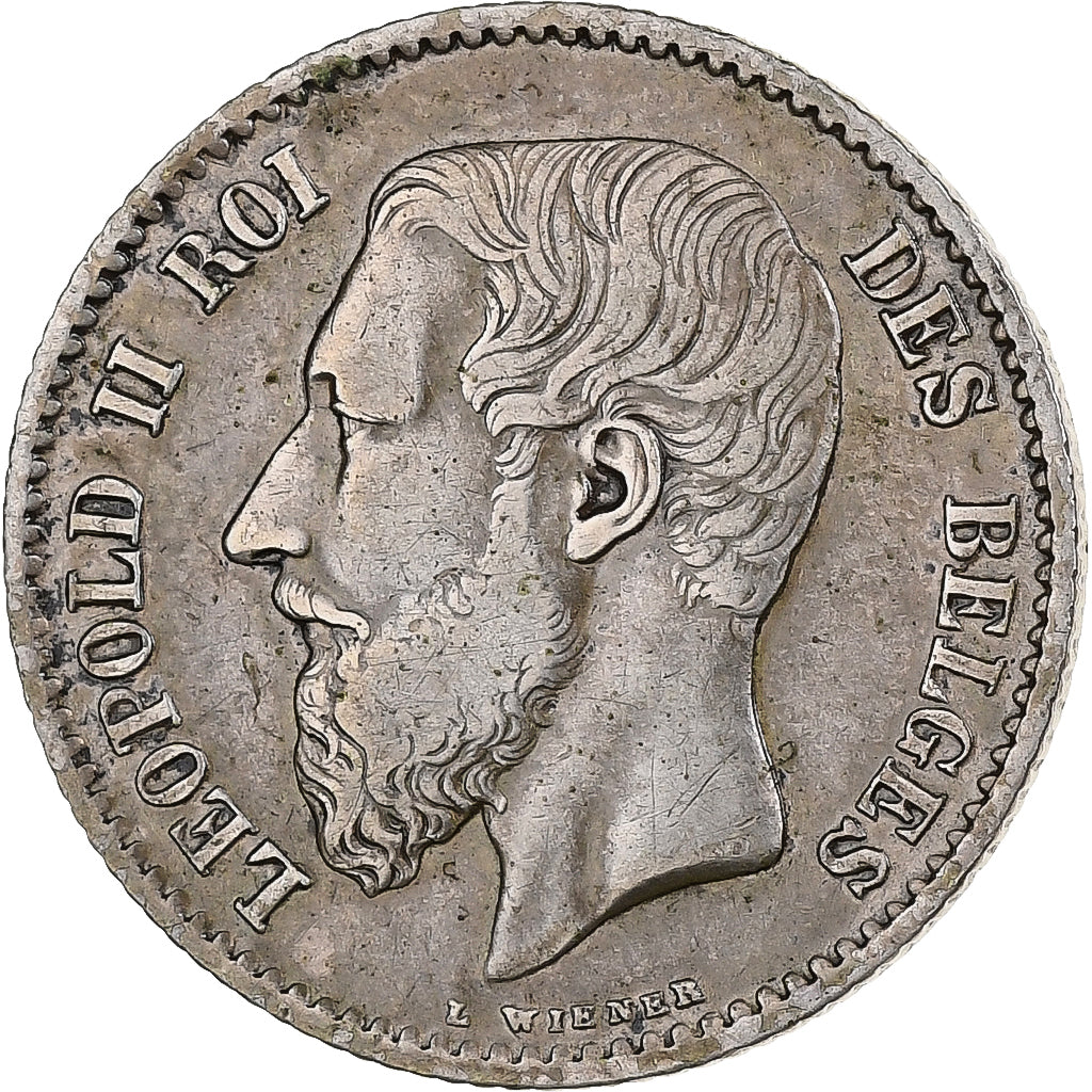 Belgium, Leopold II, Franc, 1867, Bruxelles, Silver, EF(40-45)