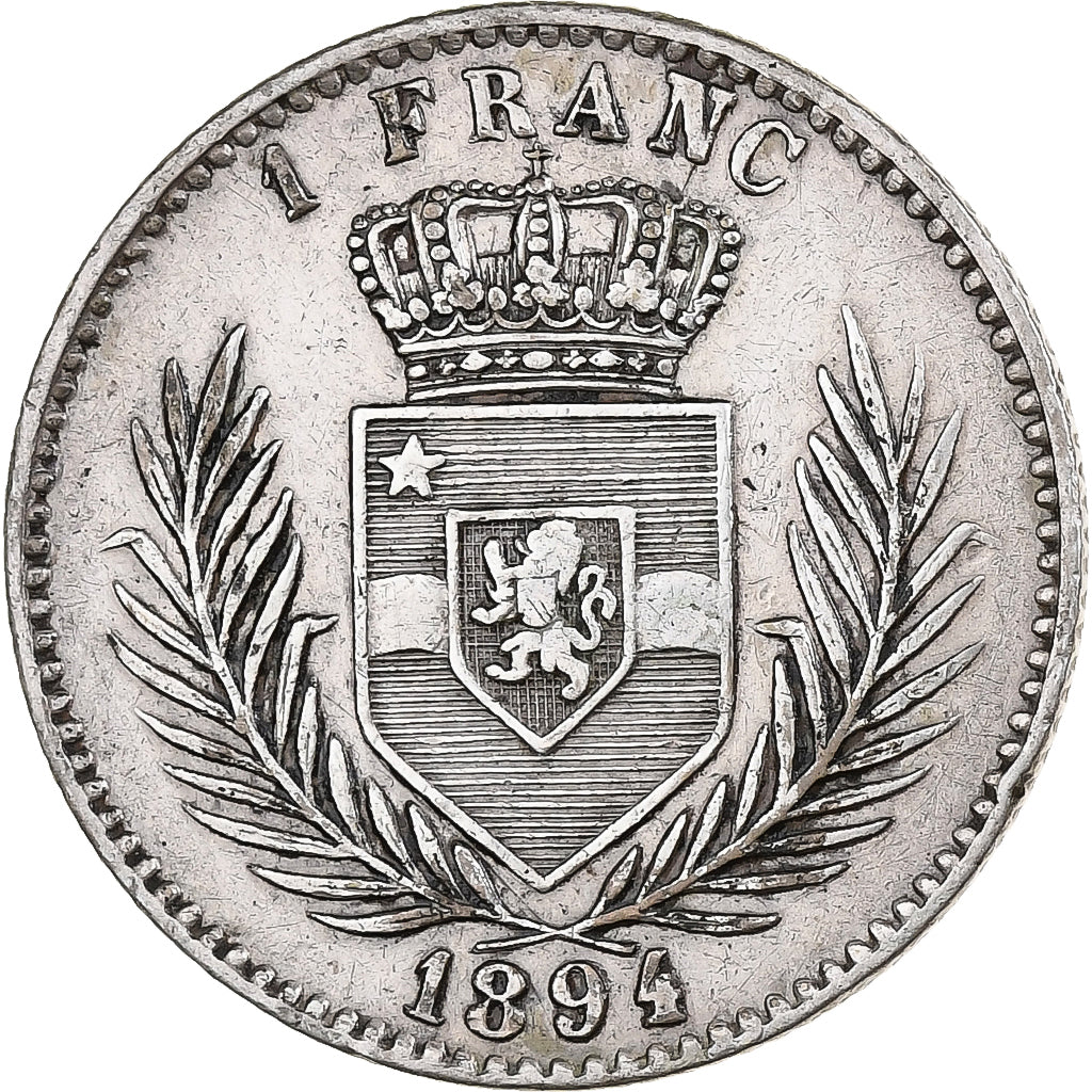 Congo Free State, Leopold II, Franc, 1894, Bruxelles, Silver, AU(50-53), KM:6