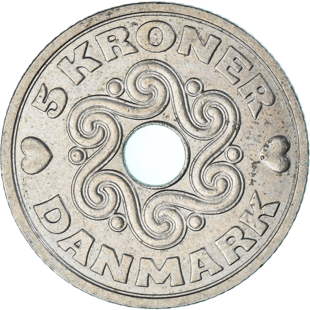 Moneta, Dania, 5 Kroner, 1990