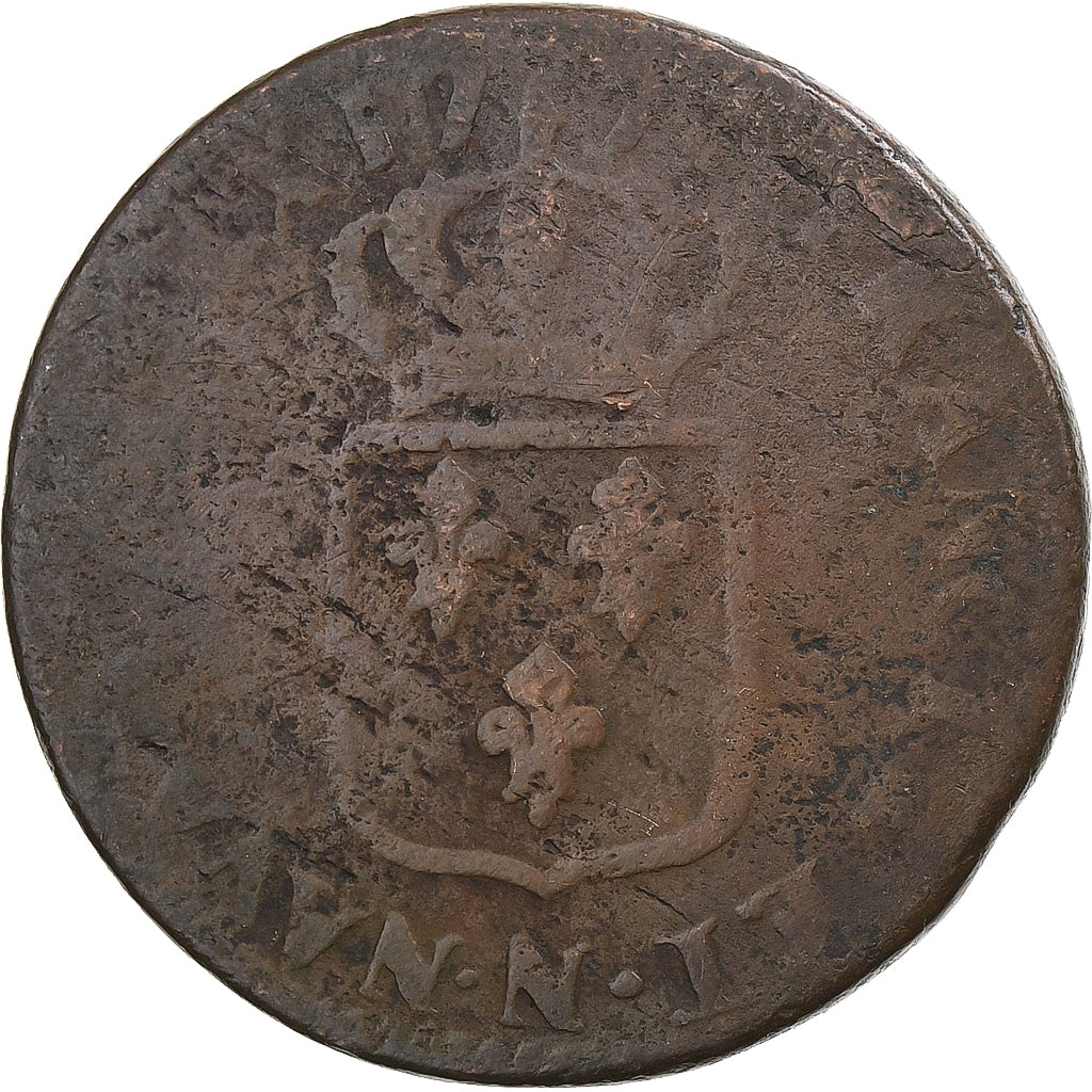 Frankreich, Louis XV, Sol à la vieille tête, 1772, Montpellier, Kupfer, SGE+