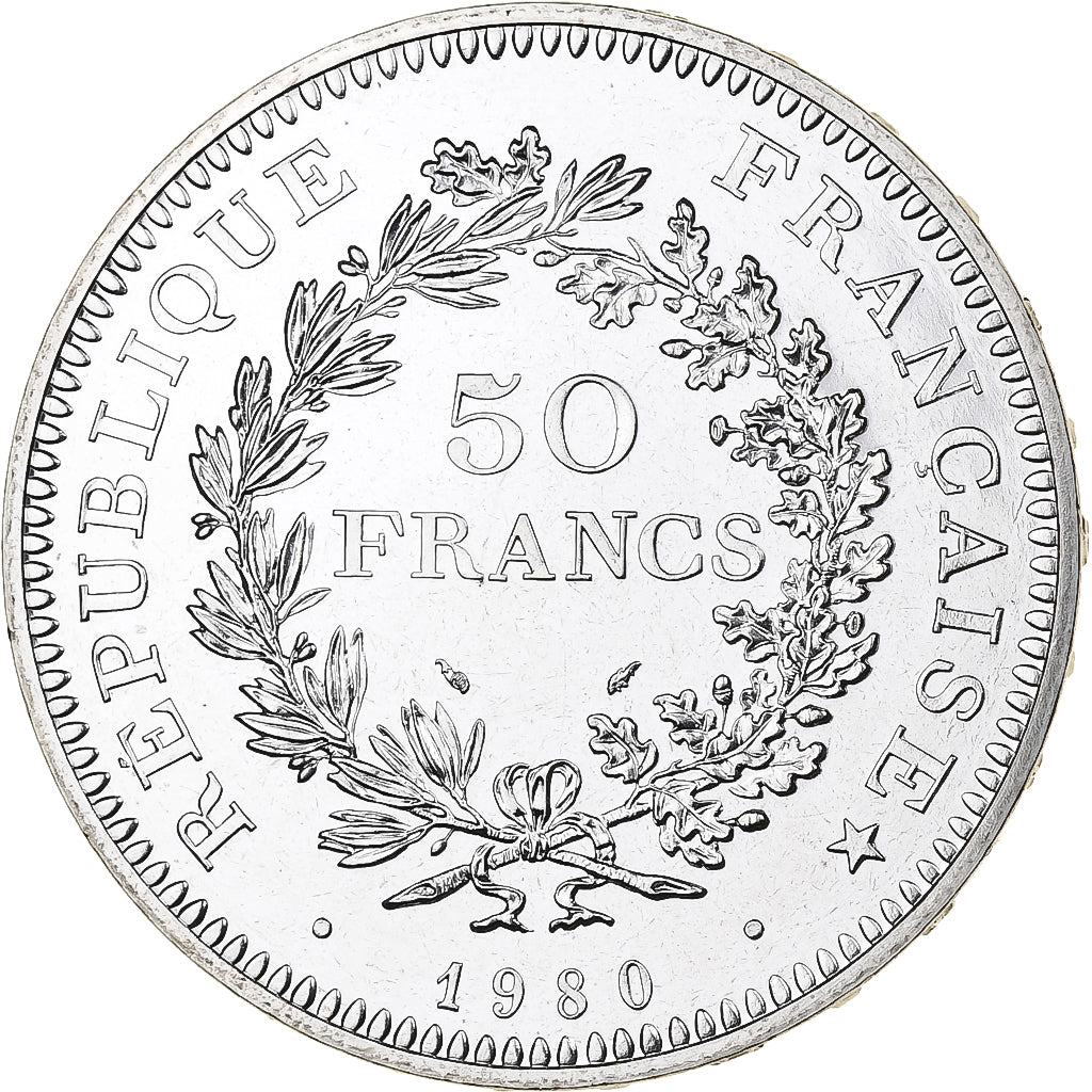 France, 50 Francs, Hercule, 1980, MDP, série FDC, Silver, MS(65-70)