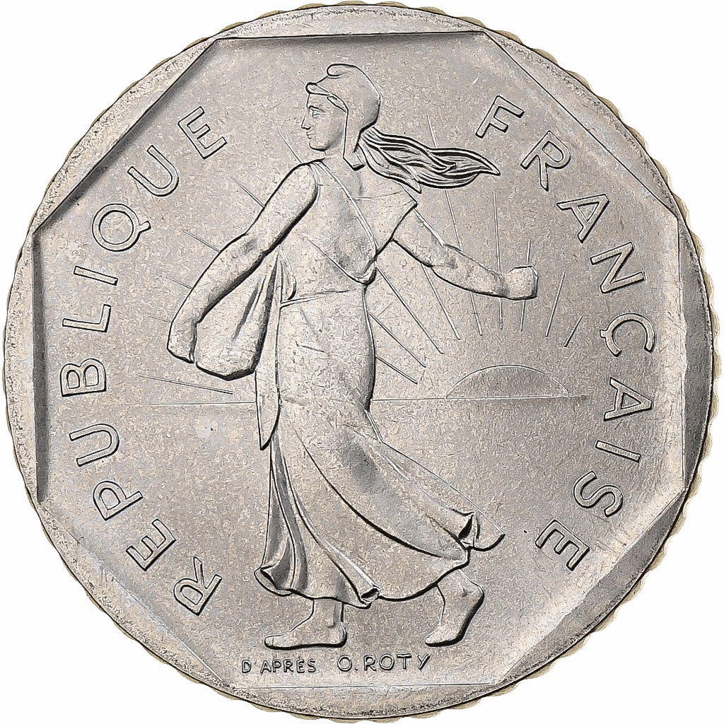 France, 2 Francs, Semeuse, 1980, MDP, série FDC, Nickel, MS(65-70)