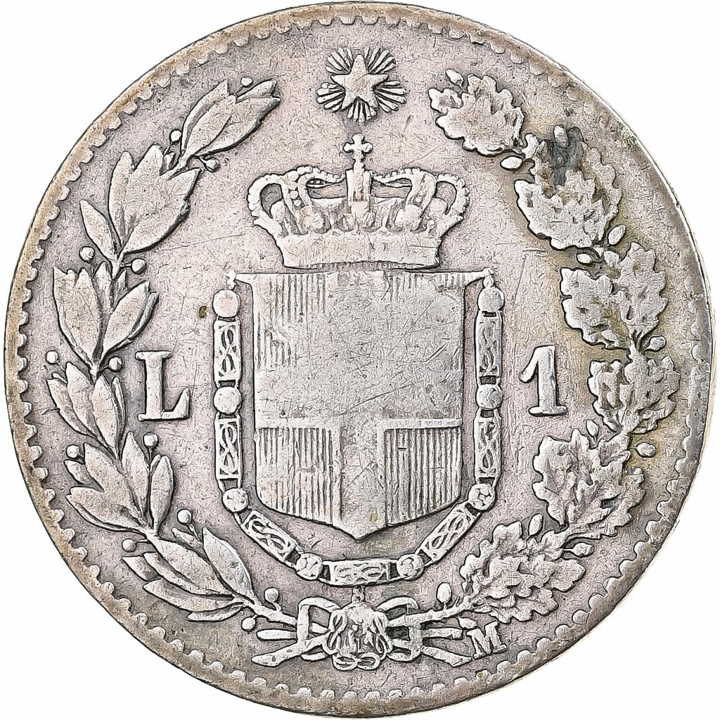 Itália, Umberto I, Lira, 1887, Milan, Prata, VF(20-25)