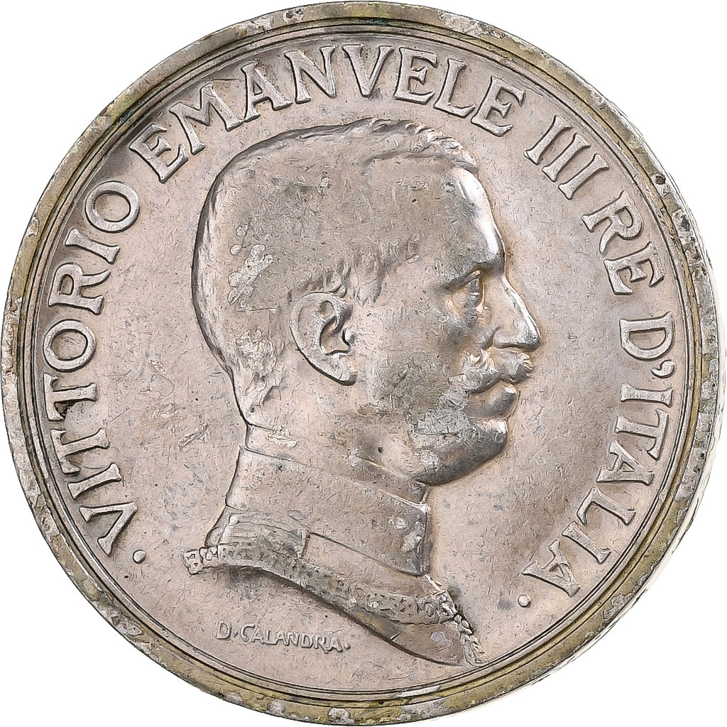 Włochy, Vittorio Emanuele III, 2 Lira, 1914, Rome, Srebro, VF(30-35)