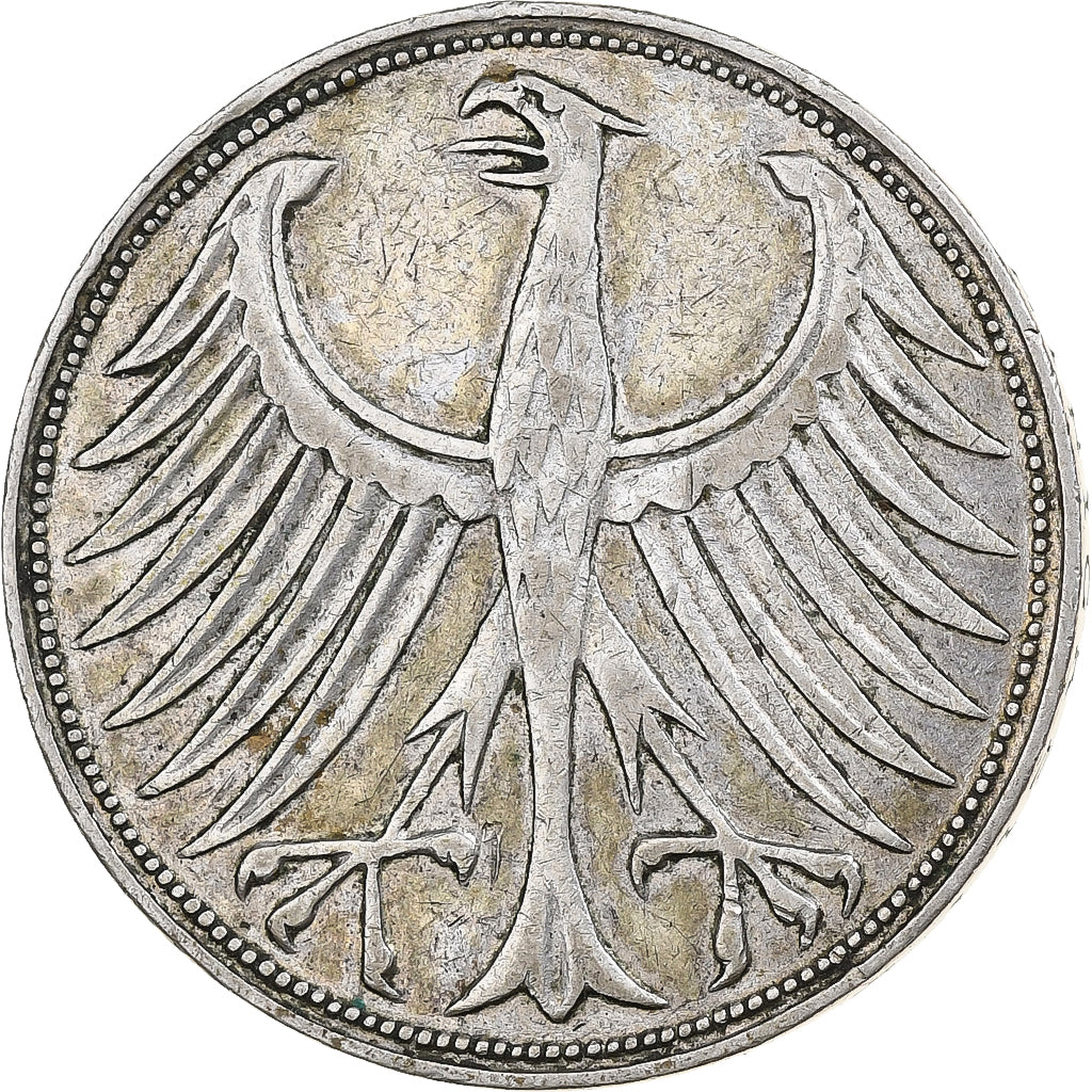 Germany, 5 Mark, 1951, Hamburg, Silver, EF(40-45)