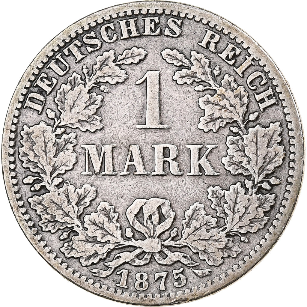 Alemanha, Wilhelm I, Mark, 1875, Berlin, Prata, VF(30-35)