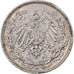 Allemagne, Wilhelm II, 1/2 Mark, 1915, Munich, Argent, SUP