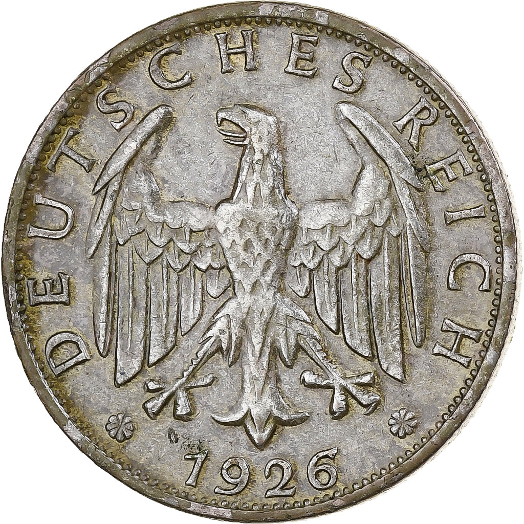 Weimar Republic, 2 Mark, 1926, Muldenhütten, Prata, EF(40-45)