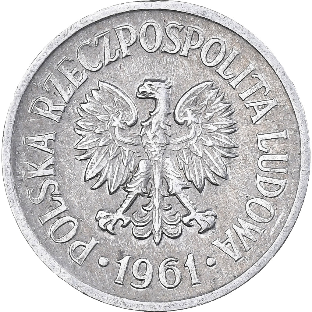 Poland, 10 Groszy, 1961, Warsaw, Aluminum, EF(40-45)