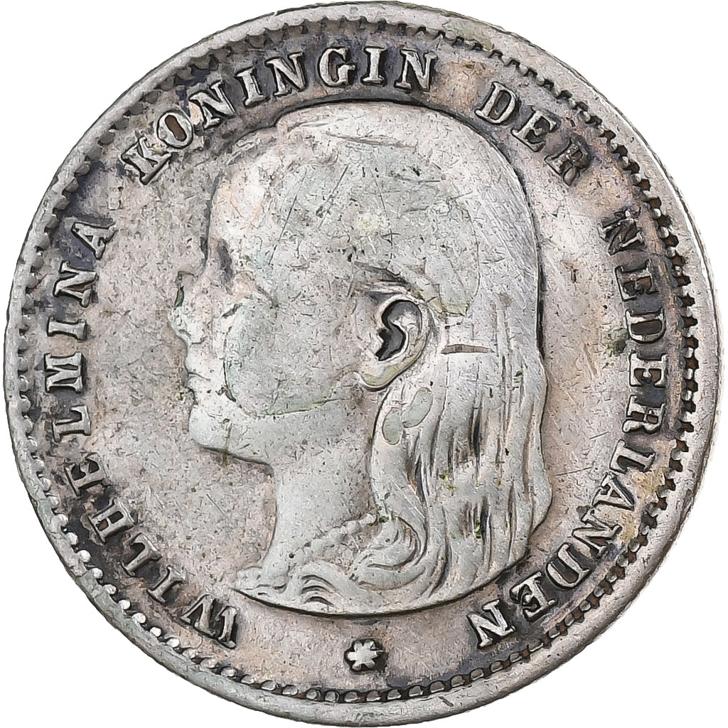 Holandia, Wilhelmina I, 10 Cents, 1893, Utrecht, Srebro, VF(30-35)