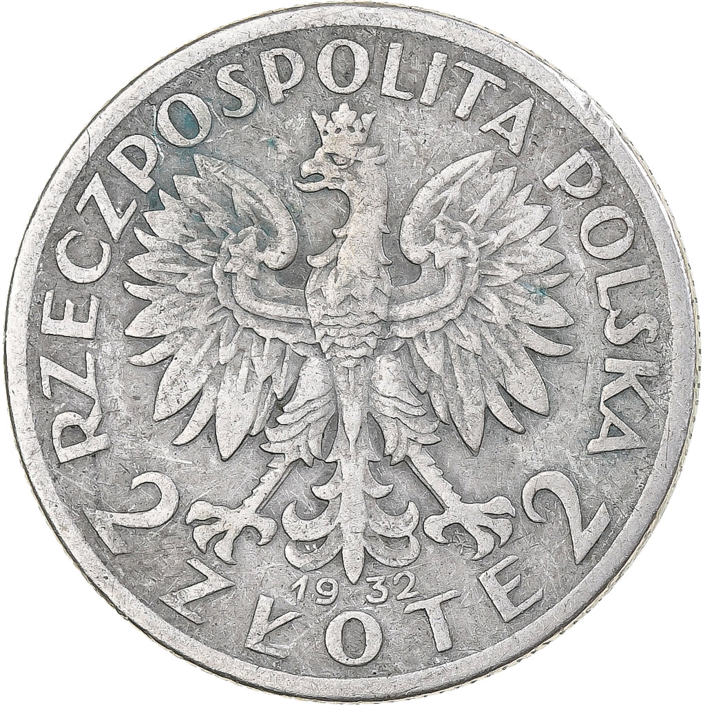 Poland, 2 Zlote, Polonia, 1932, Warsaw, Silver, VF(20-25)