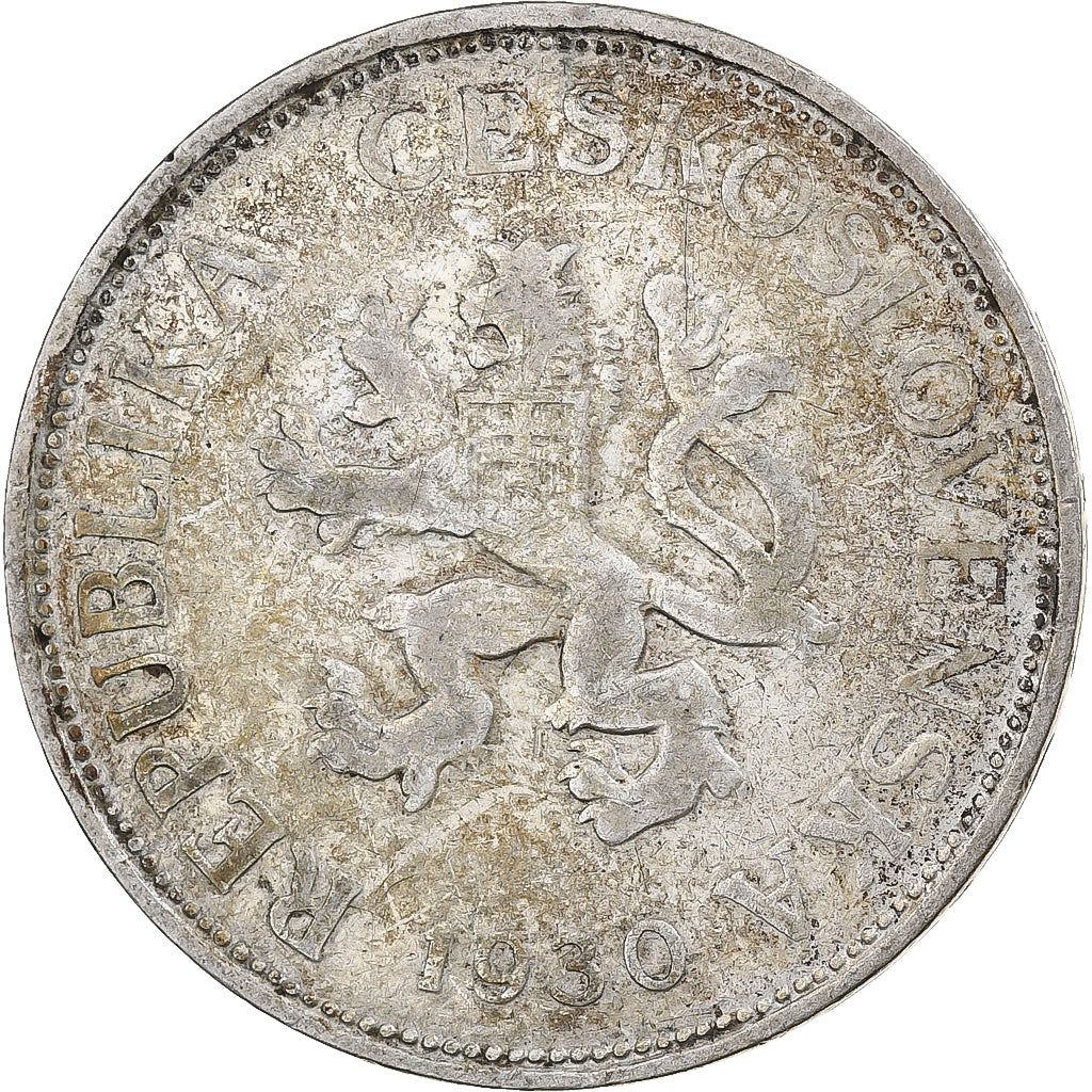 Czechoslovakia, 5 Korun, 1930, Kremnica, Silver, VF(20-25)