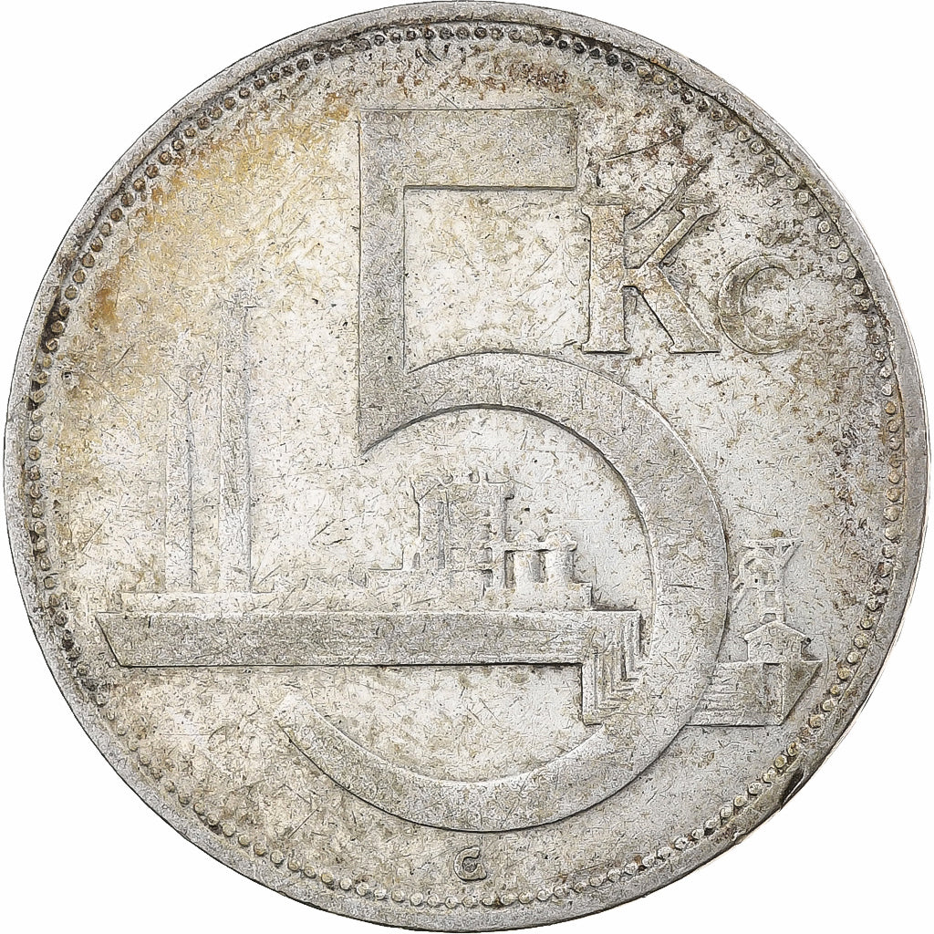 Czechoslovakia, 5 Korun, 1930, Kremnica, Silver, VF(20-25)