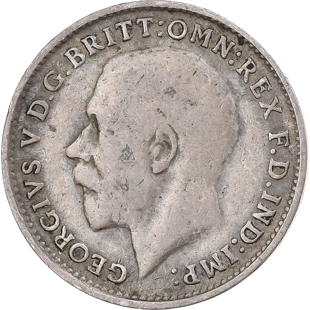 Regno Unito, George V, 3 Pence, 1919, London, maundy, Argento, MB