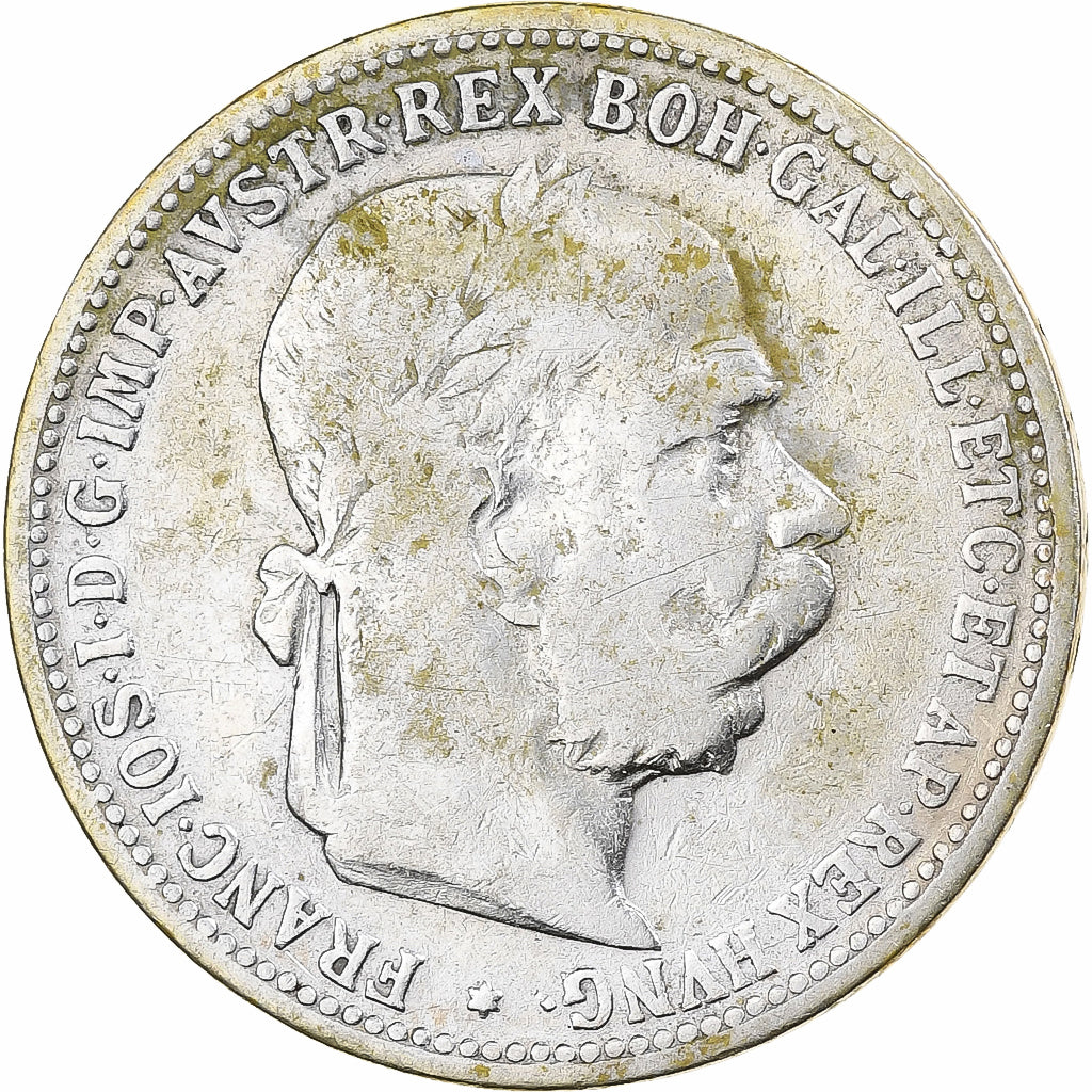Austria, Franz Joseph I, Corona, 1893, Vienna, Silver, VF(20-25)