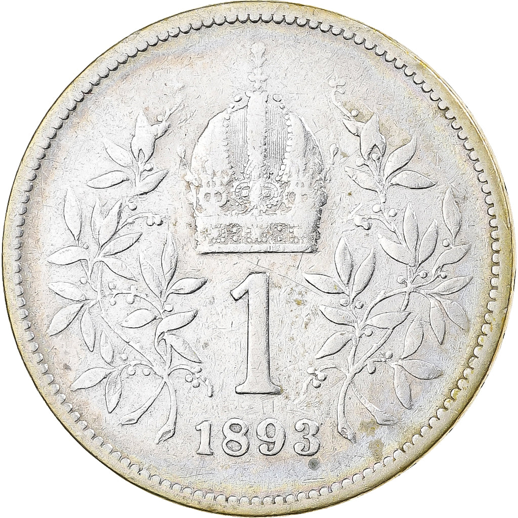 Austria, Franz Joseph I, Corona, 1893, Vienna, Silver, VF(20-25)