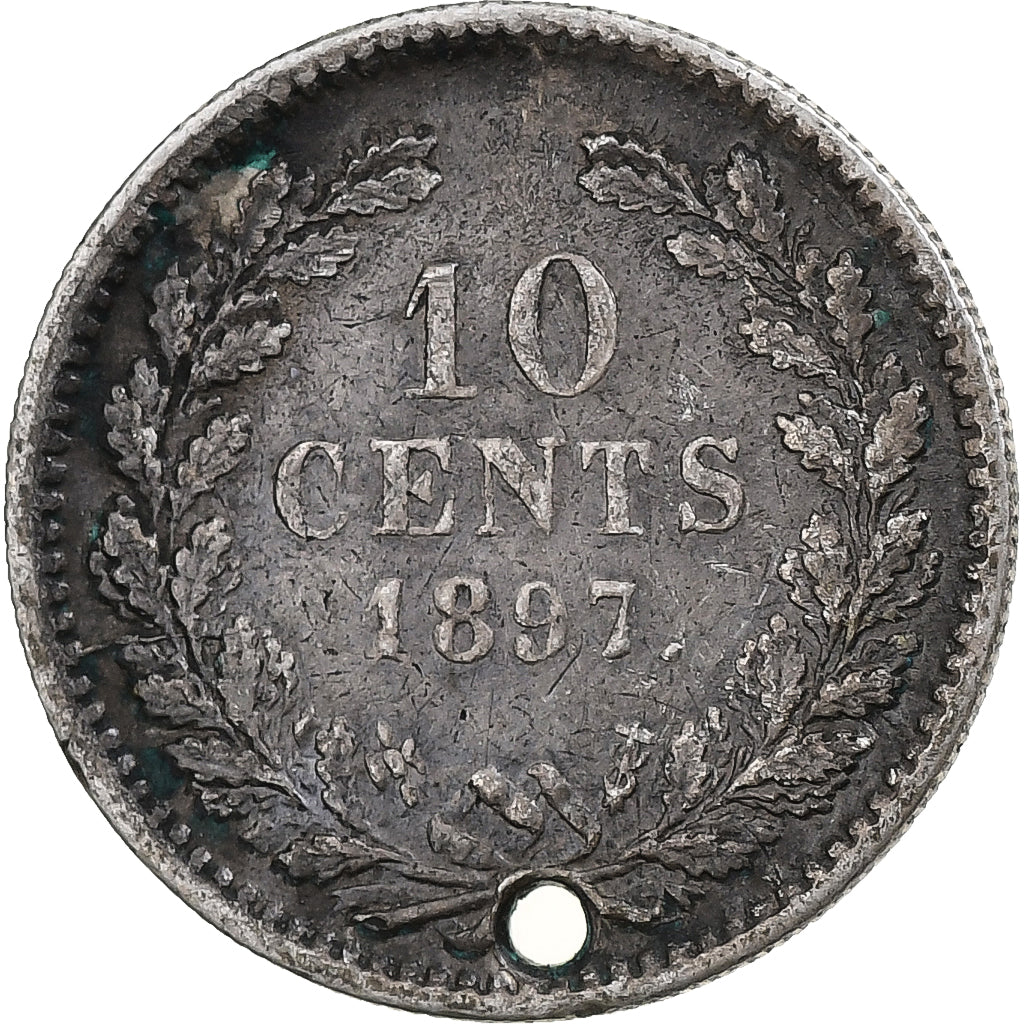 Holandia, Wilhelmina I, 10 Cents, 1897, Utrecht, Srebro, VF(30-35)