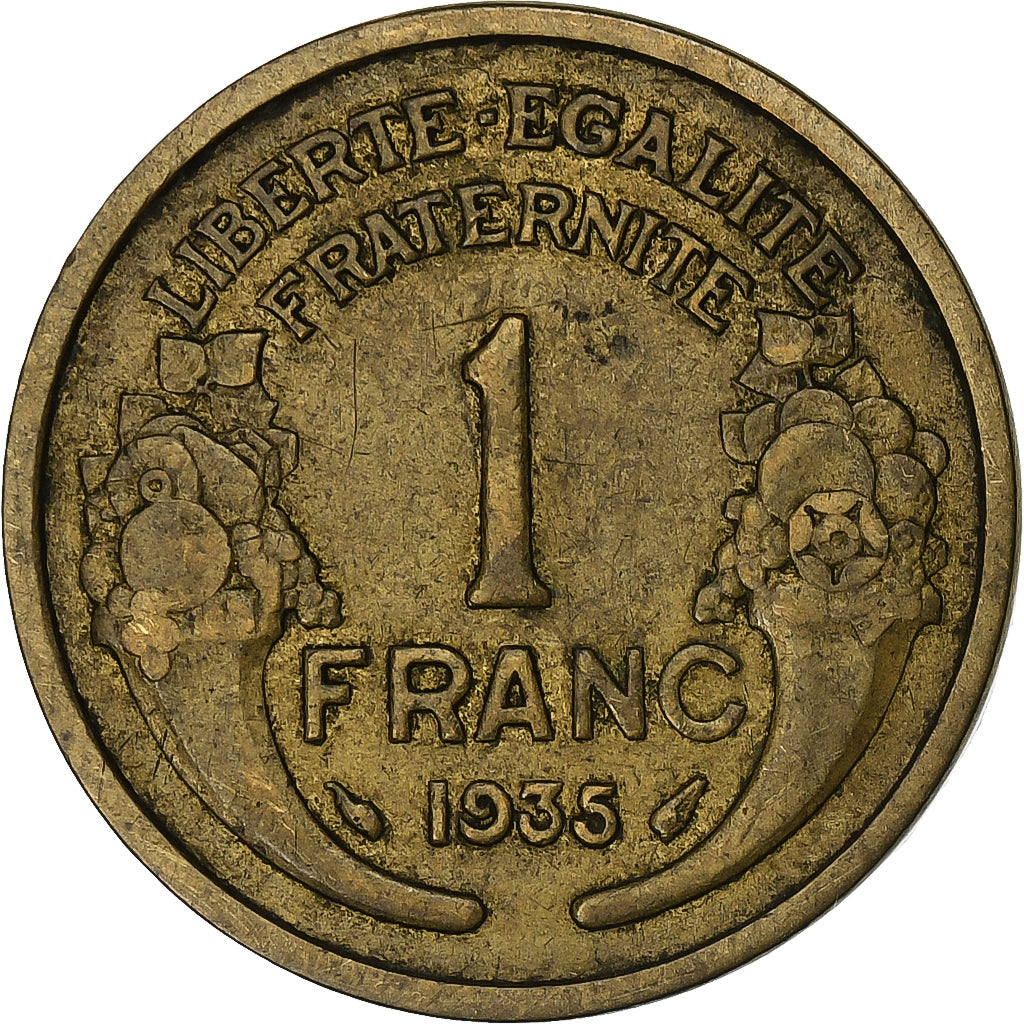 Frankrijk, 1 Franc, Morlon, 1935, Paris, Cupro-Aluminium, ZF