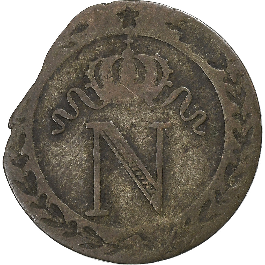 France, Napoleon I, 10 Centimes, 1808, La Rochelle, Billon, VF(20-25)