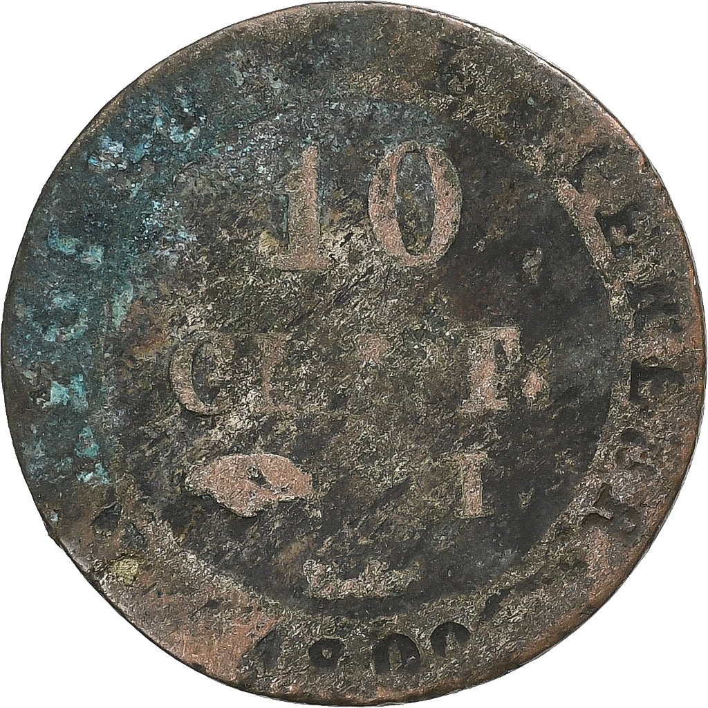Frankrijk, Napoleon I, 10 Centimes, 1809, Limoges, Billon, ZG+