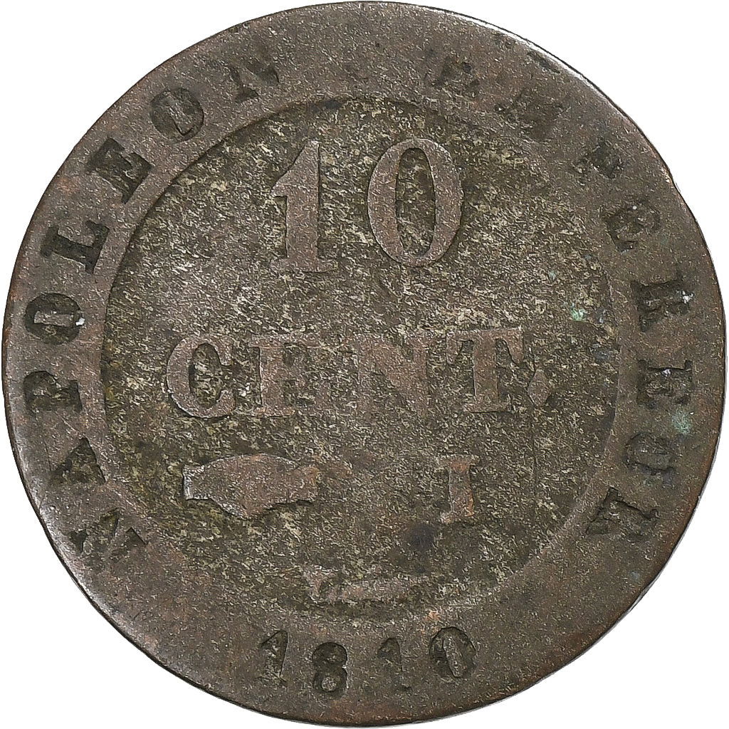 França, Napoleon I, 10 Centimes, 1810, Limoges, Lingote, F(12-15)