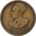 Ethiopia, Haile Selassie I, 5 Santeem, 1936, Copper, VF(30-35)