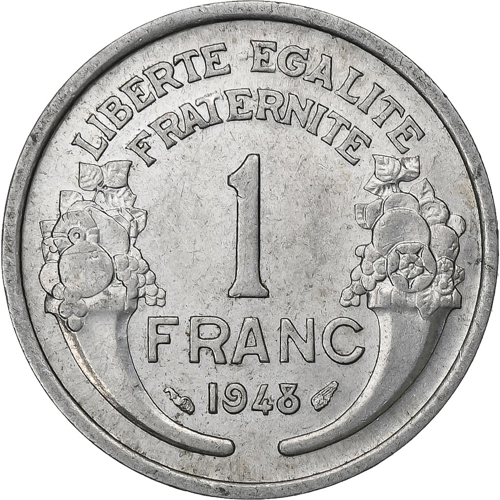 Frankrijk, 1 Franc, Morlon, 1948, Paris, Aluminium, PR