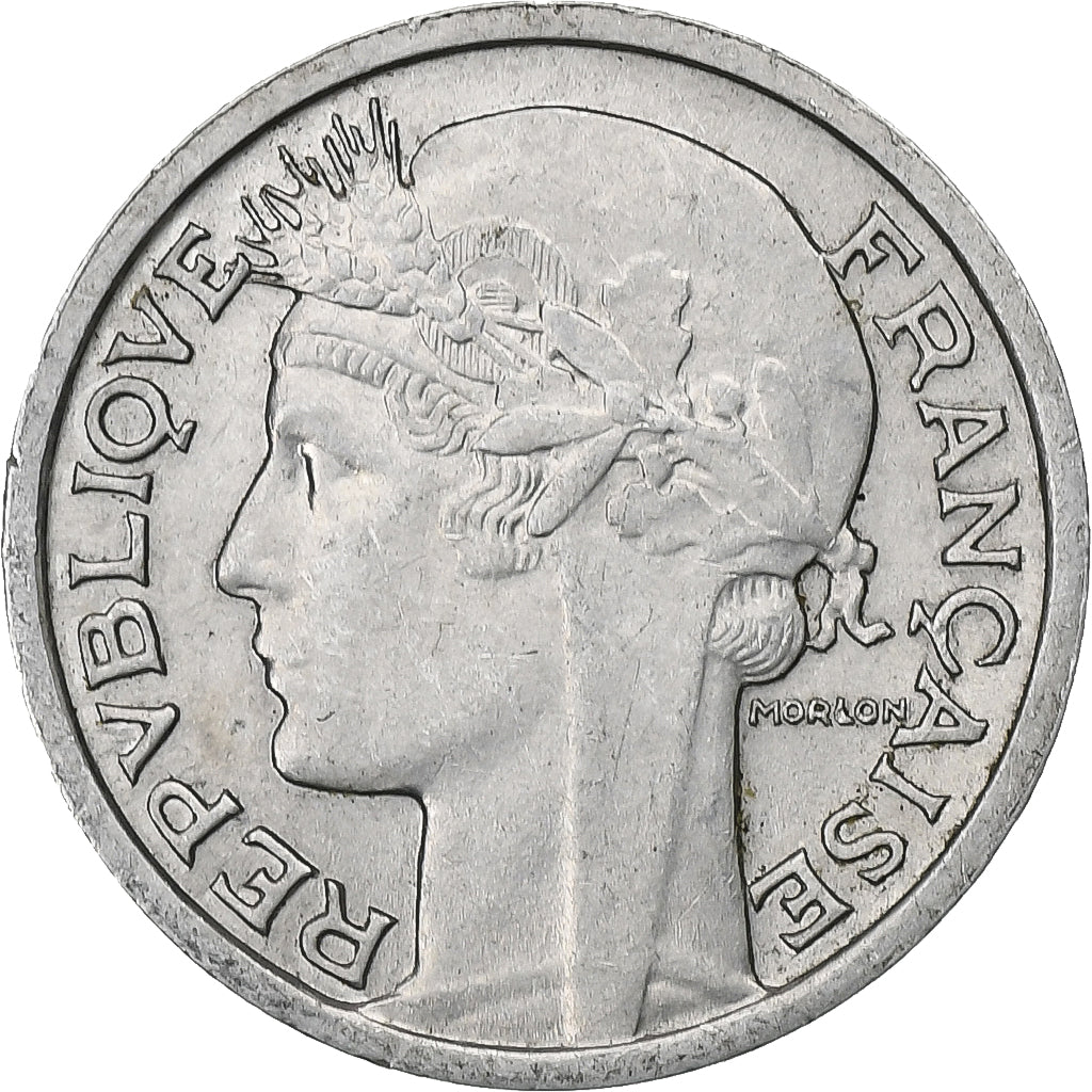 France, 50 Centimes, Morlon, 1947, Beaumont-Le-Roger, Aluminum, AU(55-58)