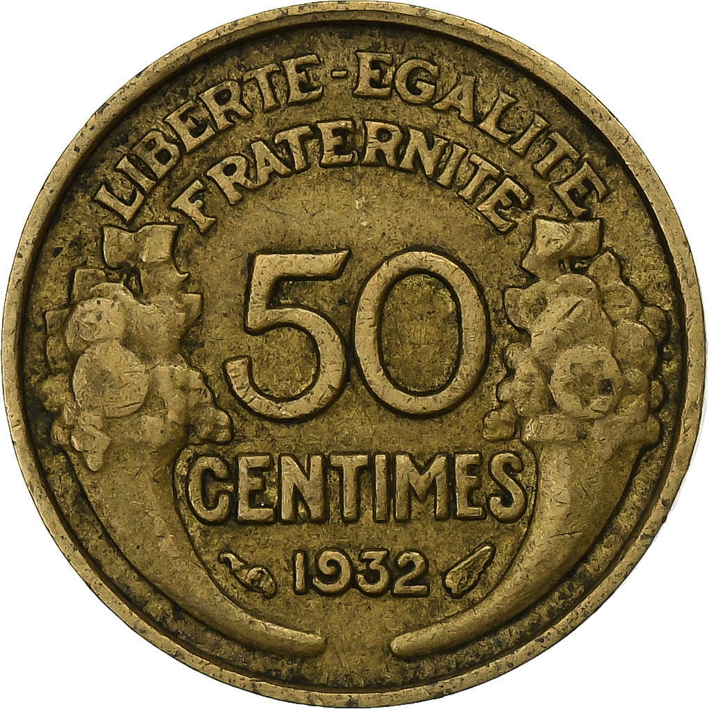 France, 50 Centimes, Morlon, 1932, Pessac, Cupro-Aluminium, VF(30-35)